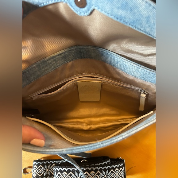 Vince Camuto Wahyn Denim Women's Bag EUC (with a new guitar strap added) - Picture 3 of 6